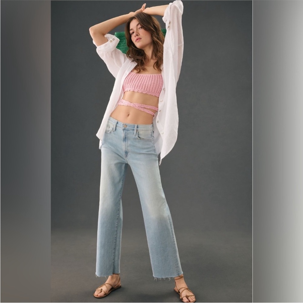 Mother Jeans Size 27 The Rambler Zip Ankle Fray Chill Pill
